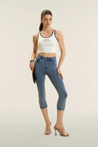 N.O.W.® Capri hlače z denim učinkom in 5 žepi