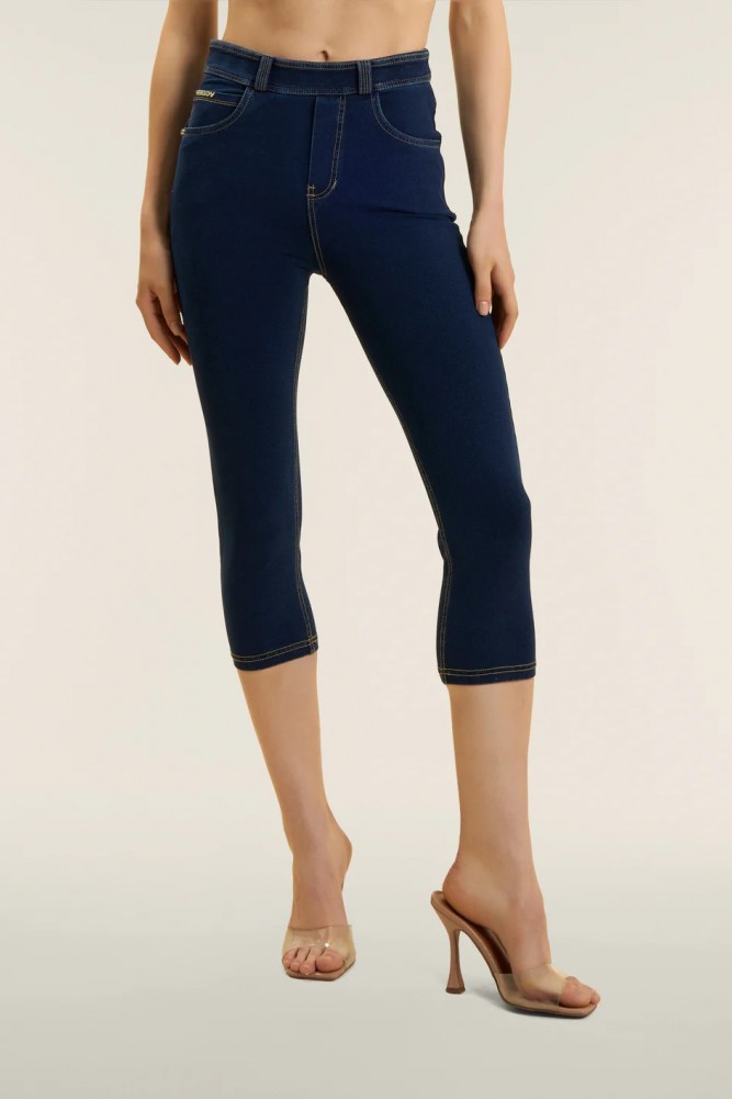 N.O.W.® Capri hlače z denim učinkom in 5 žepi