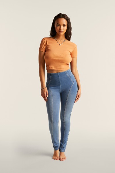 Hlače N.O.W.® s preklopivim pojasom od denim tkanine