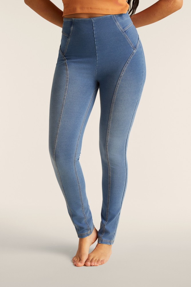 Hlače N.O.W.® s preklopivim pojasom od denim tkanine