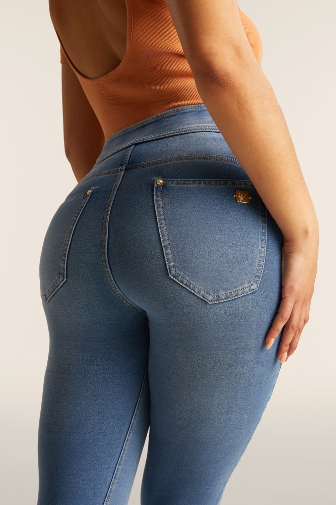 Hlače N.O.W.® s preklopivim pojasom od denim tkanine