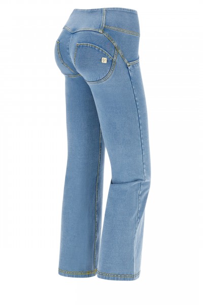WR.UP® 7/8 SVETLE DENIM HLAČE V VIŠJEM  PASU NA ZVONEC