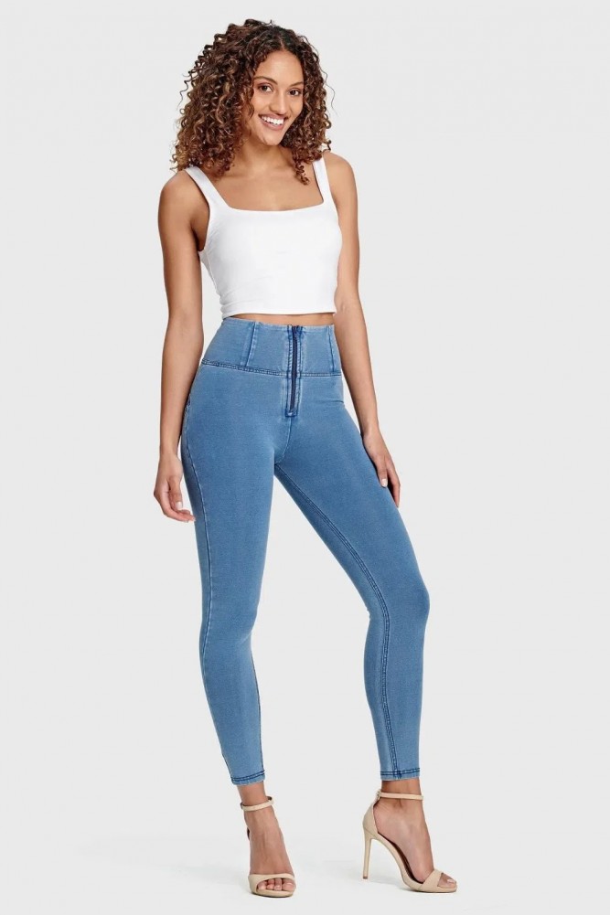 WR.UP®, VISOK PAS, ORGANSKI BOMBAŽ, SKINNY, DENIM EFEKT, SVETLO SPRANE