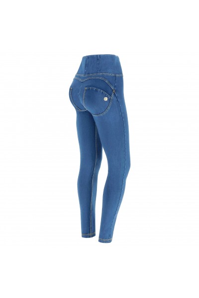 WR.UP®, VISOK PAS, SKINNY, IZ EKOLOŠKE  TKANINE Z DENIM EFEKTOM, SVETLO SPRANE