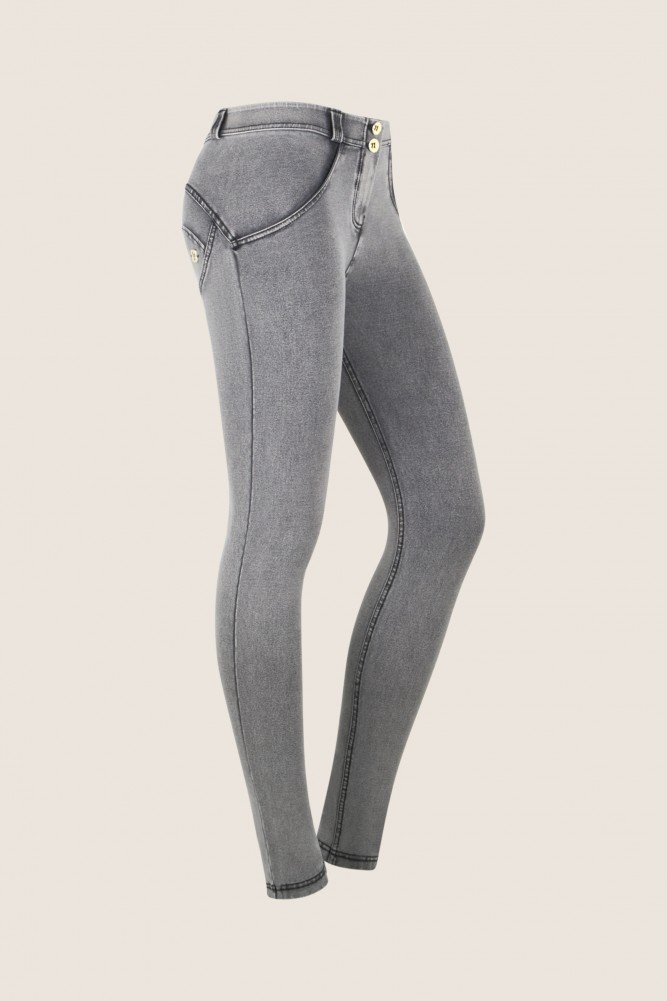 WR.UP®, normalen pas, organski bombaž, skinny, sive, denim efekt.