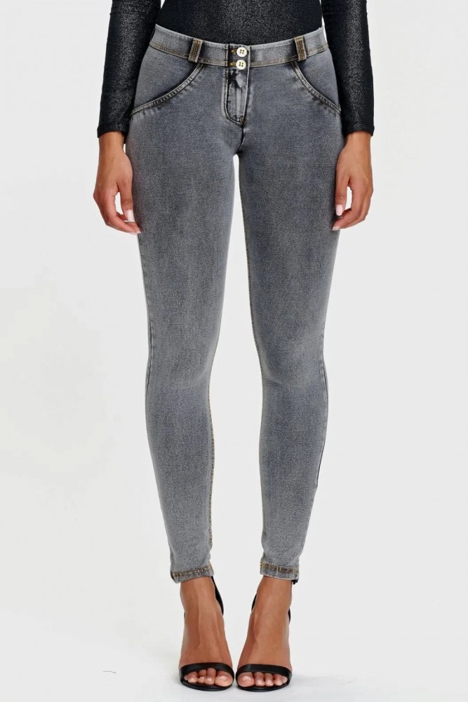 WR.UP ®, NORMALEN PAS, ORGANSKI BOMBAŽ,  SKINNY, SIVE, DENIM EFEKT, 