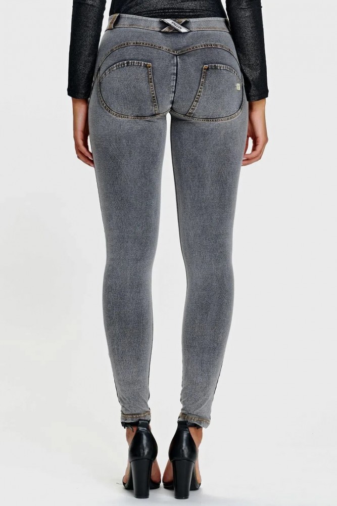 WR.UP ®, NORMALEN PAS, ORGANSKI BOMBAŽ,  SKINNY, SIVE, DENIM EFEKT, 