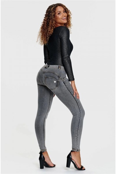 WR.UP ®, NORMALEN PAS, ORGANSKI BOMBAŽ,  SKINNY, SIVE, DENIM EFEKT, 