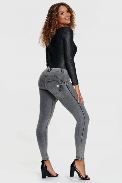 WR.UP ®, NORMALEN PAS, ORGANSKI BOMBAŽ,  SKINNY, SIVE, DENIM EFEKT, 