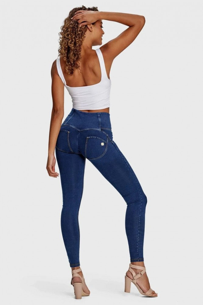 WR.UP ® Push Up skinny hlače z visokim pasom in gumbi, 