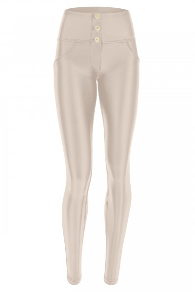 WR.UP® skinny push up hlače iz ekološkega usnja z visokim pasom in gumbi, FW25