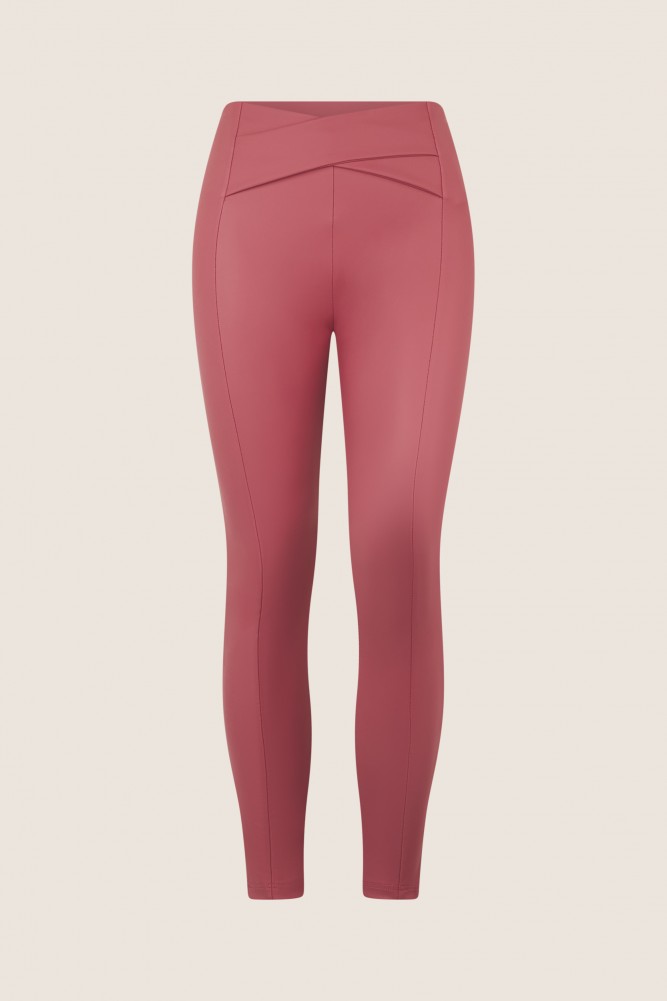 WR.UP hlače iz umetnega usnja z visokim pasom in križnimi trakovi, SS25