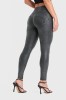 WR.UP® superskinny hlače iz umetnega usnja z vzorcem kačje kože in visokim pasom