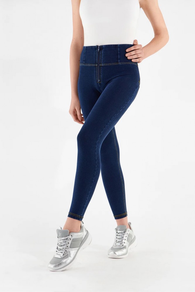 WR.UP® 7/8 superskinny hlače z visokim pasom in zadrgo,