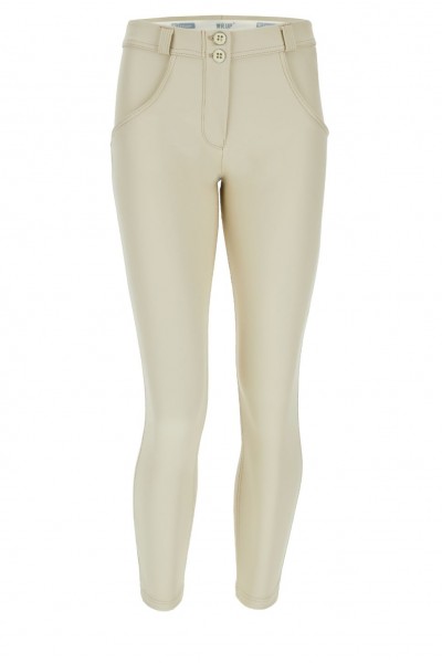 WR.UP® 7/8 SUPERSKINNY HLAČE IZ EKOLOŠKEGA USNJA, BEŽ